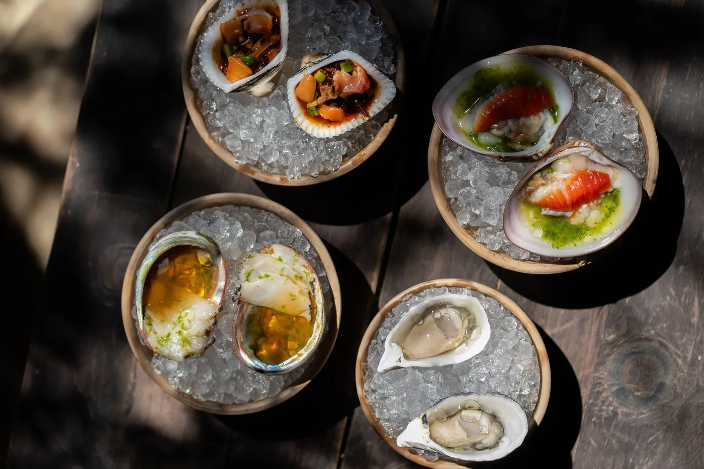 Raw bar plates at Fauna