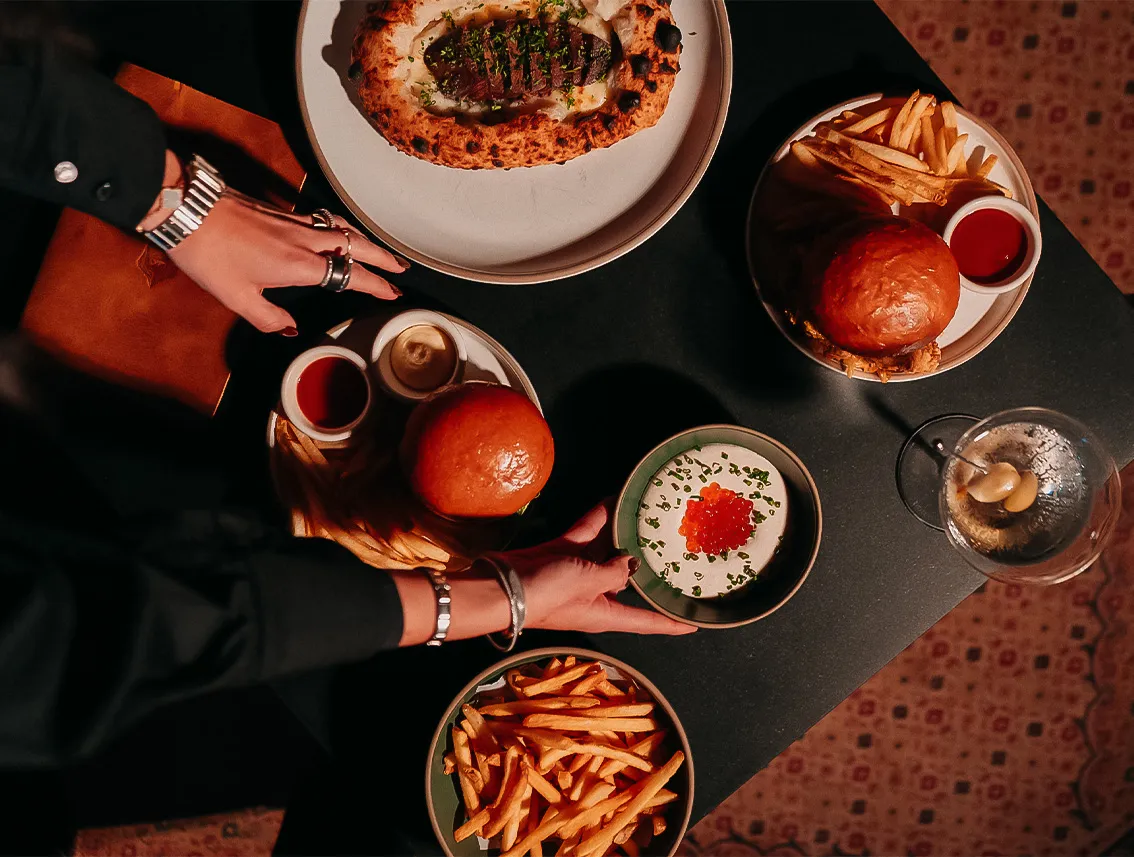 Burgers and fries at Pepe El Toro