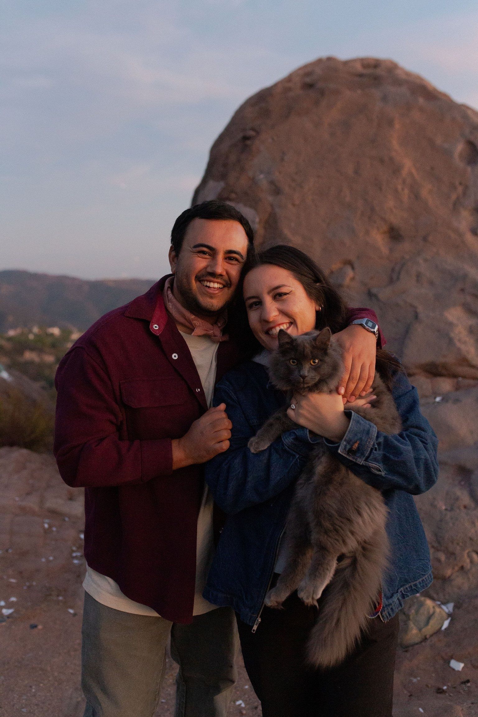 The proposal on a Malibu cliffside at sunset